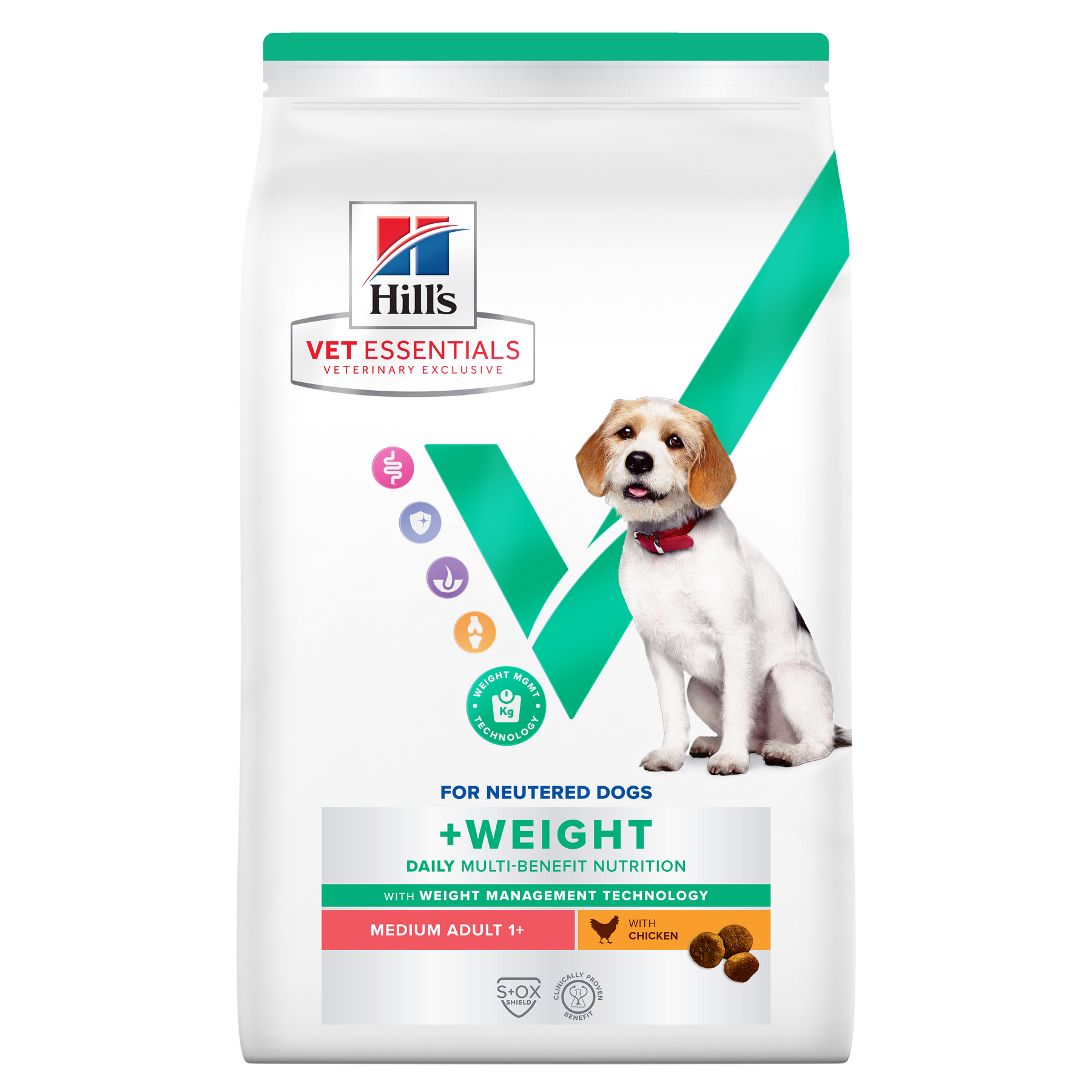 Hill's VET ESSENTIALS MULTI-BENEFIT + WEIGHT Adult 1+ Medium Dry Dog Food with Chicken 10kg