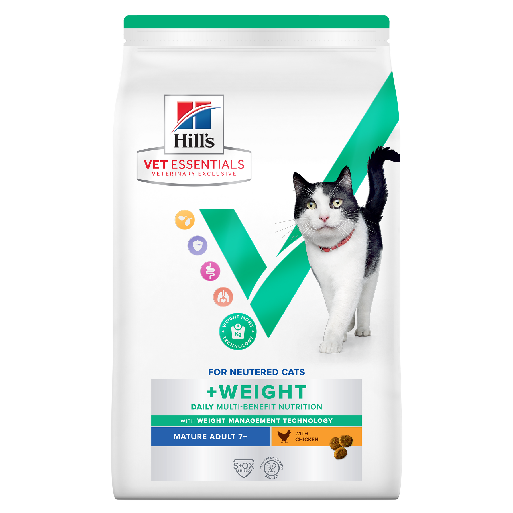 Hill's VET ESSENTIALS MULTI-BENEFIT + WEIGHT Mature Adult 7+ Dry Cat Food with Chicken