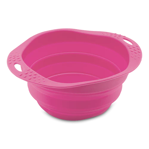 Beco Collapsible Travel Bowl Pink Large