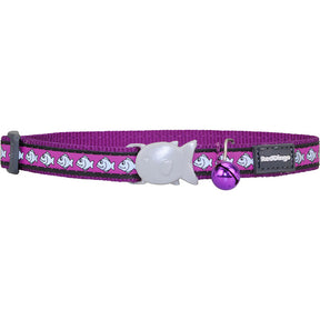 Red Dingo Reflective Fish Purple Cat Collar