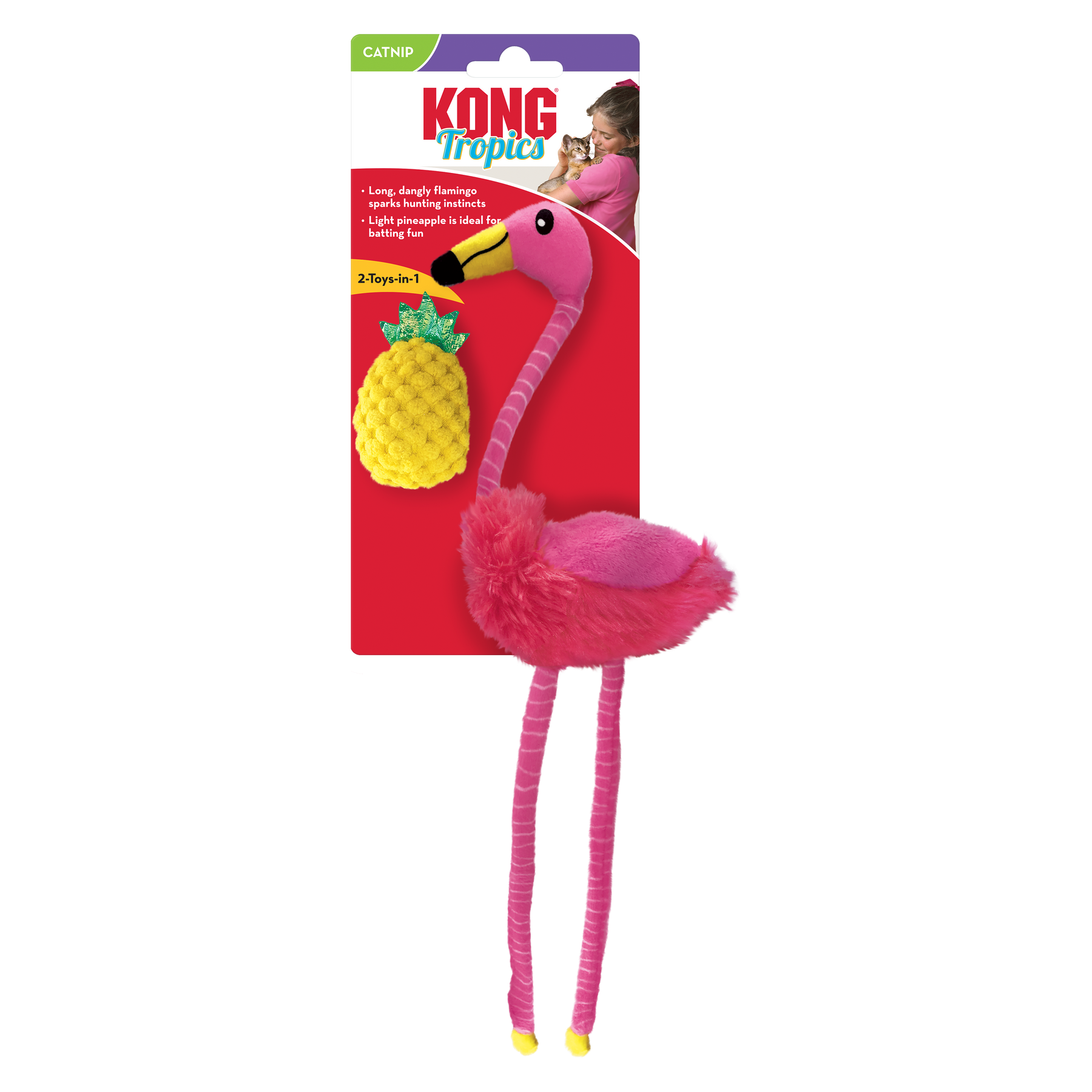 KONG Cat Tropics Flamingo 2-pk