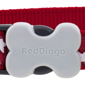 Red Dingo White Star Red Dog Collar