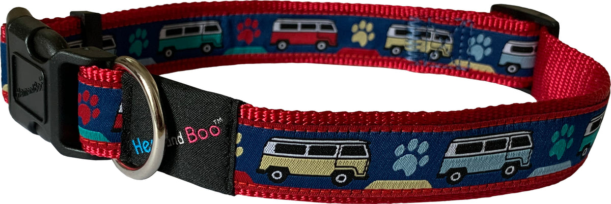 Campervan Adjustable Dog Collar (2 Colours/3 Sizes)