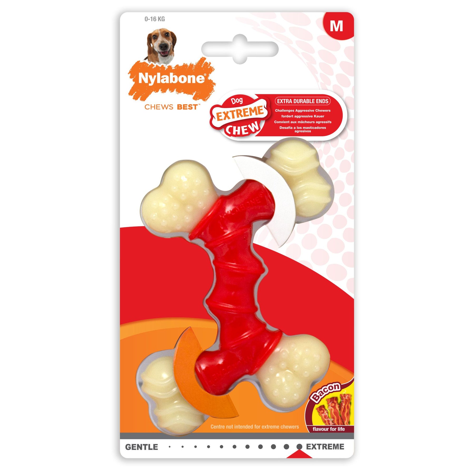 Nylabone Extreme Double Bone Bacon Medium