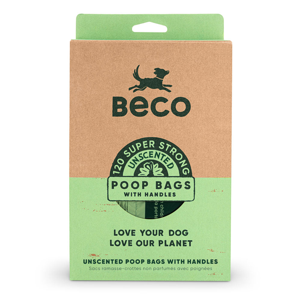 Beco Large Unscented Poop Bags With Handles (120 bags)