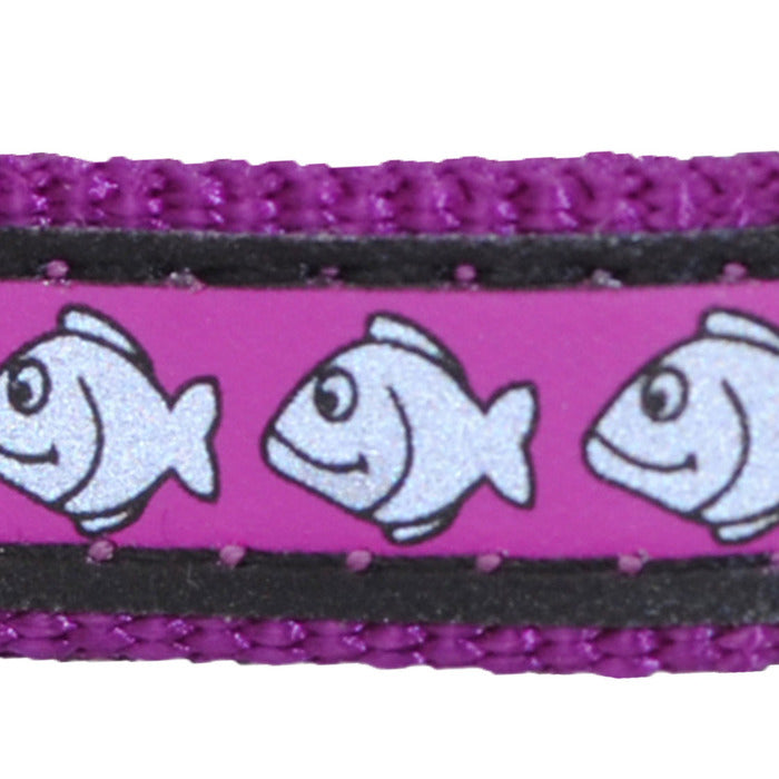 Red Dingo Reflective Fish Purple Cat Collar