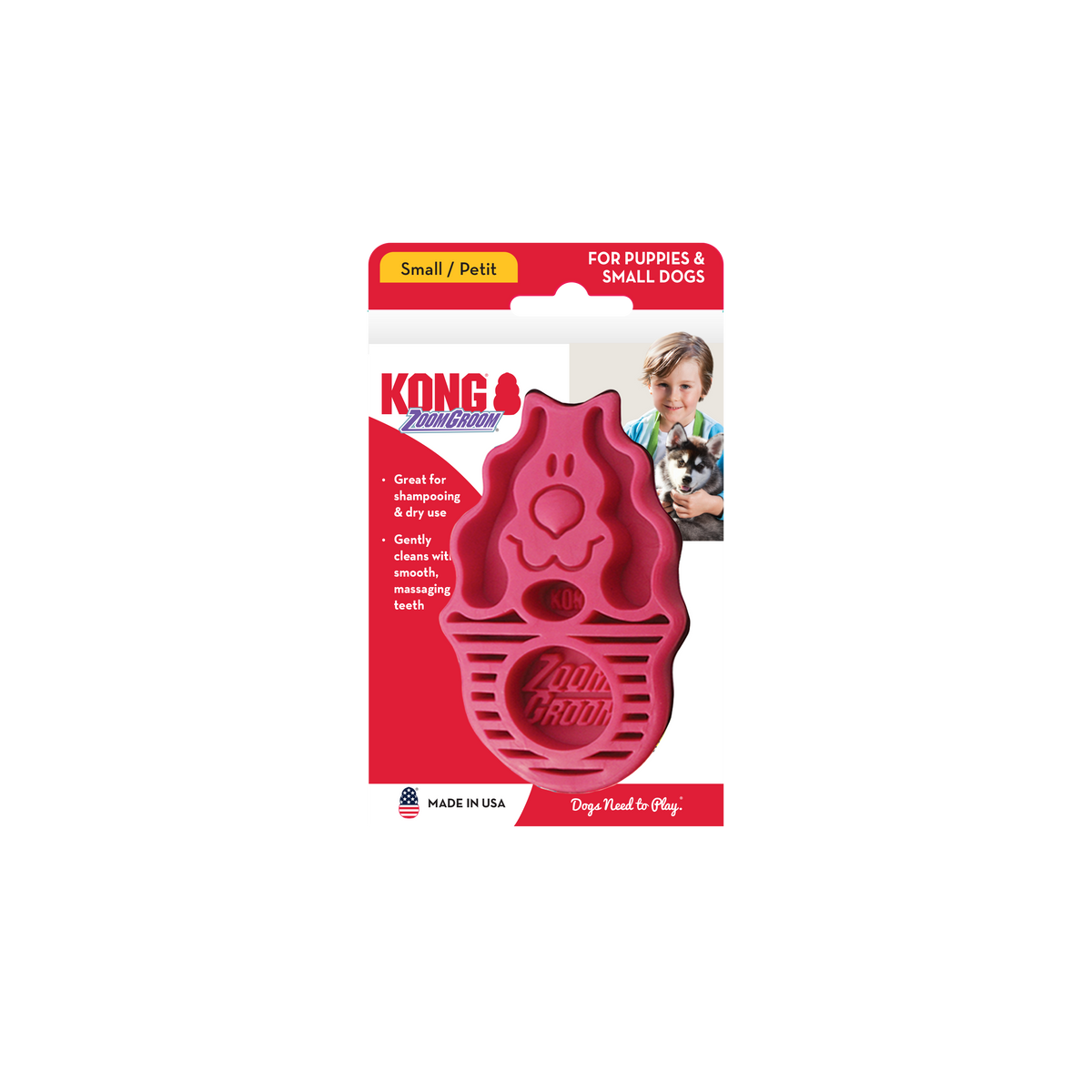 KONG ZoomGroom™ Raspberry For Dogs