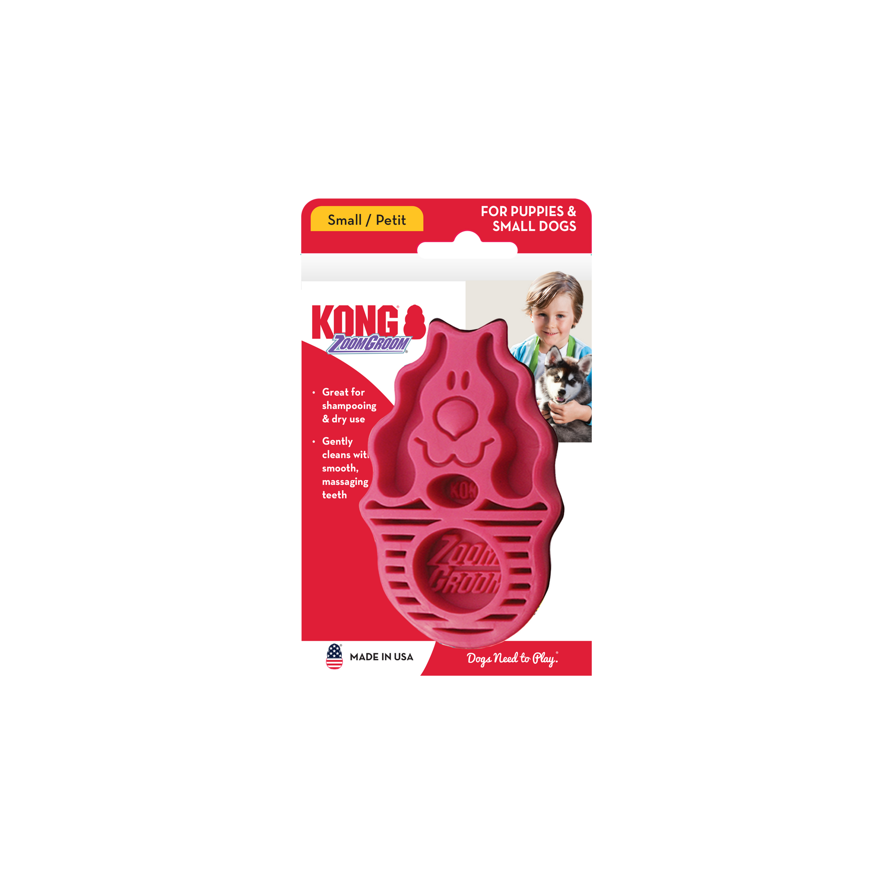 KONG ZoomGroom™ Raspberry For Dogs