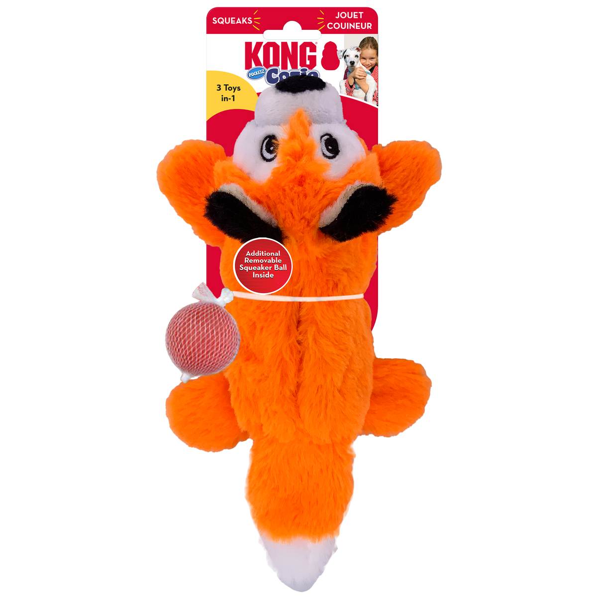 KONG Cozie Pocketz Fox Medium