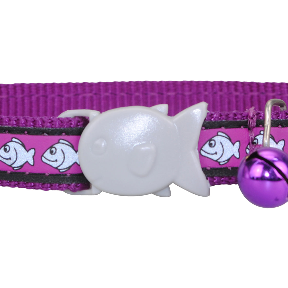 Red Dingo Reflective Fish Purple Cat Collar