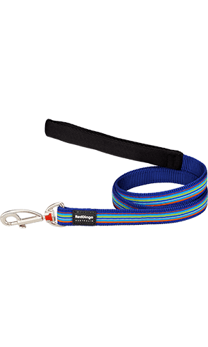 Red Dingo Dark Blue Stripe Dog Lead