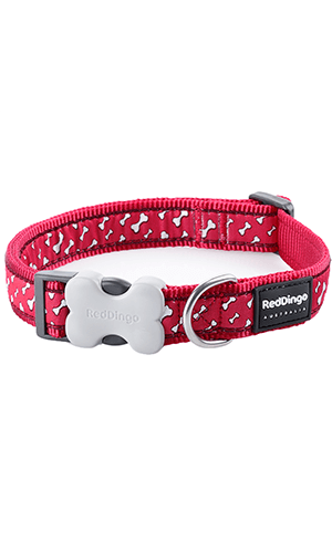 Red Dingo Flying Bones Red Dog Collar