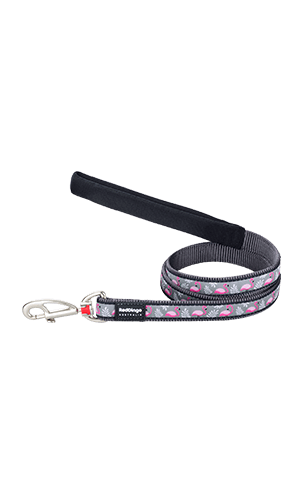 Red Dingo Grey Flamingo Dog Lead